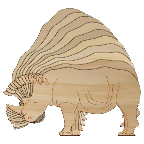 10 x Nashorn aus Holz, stehend, Bastelform, 3 mm, Safari-Tiere (10 x 20 cm, ohne Loch) von Infinite Crafts Design Resources