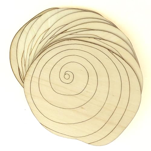 10 x hölzerne Muschel-Sonnenuhr, Bastelformen, 3 mm, Sperrholz (8 x 9,6 cm, ohne Loch) von Infinite Crafts Design Resources