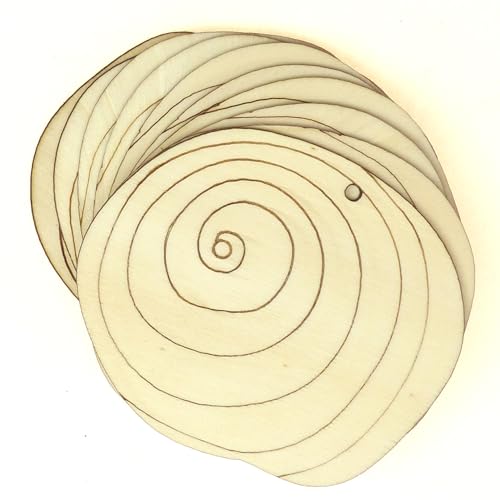 10 x hölzerne Muschel-Sonnenuhr, Bastelformen, 3 mm Sperrholz (6 x 7,2 cm, Loch oben mittig) von Infinite Crafts Design Resources