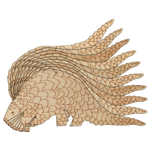 10 x hölzerne Pangoline, stehende Seite auf Bastelform, 3 mm Schicht, Safari-Tiere (12 x 30 cm, Loch oben mittig) von Infinite Crafts Design Resources