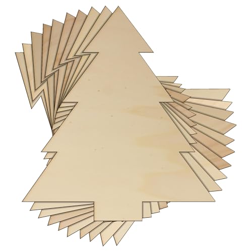 10 x spitzer Weihnachtsbaum aus Holz, 3 mm lagig, Weihnachtskrippe (5 x 4,5 cm, ohne Loch) von Infinite Crafts Design Resources