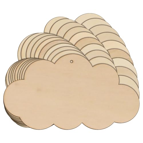 10x Holzwolke Comic A Craft Form 3mm Ply Natural Universum Wettersturm (18 x 32,4 cm, Loch Top Centre) von Infinite Crafts Design Resources