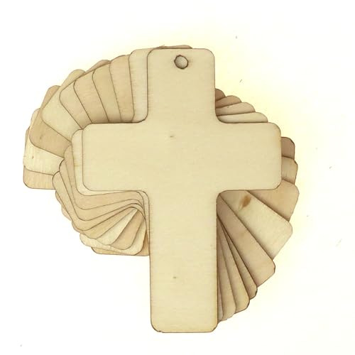 Christliche Kreuzformen aus Holz, 3 mm, Sperrholz (20 x 14 cm, Loch oben mittig), 10 Stück von Infinite Crafts Design Resources
