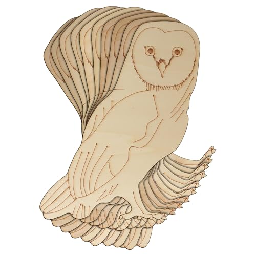 Holz-Scheuneneule, sitzend, Bastelform, 3 mm, Vogel Laubbaumtier (18 x 14,6 cm, ohne Loch), 10 Stück von Infinite Crafts Design Resources