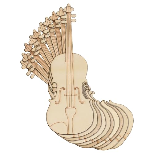 Holzformen für Violine, Musikinstrument, 3 mm, Sperrholz, Musik, Hobby (5 x 1,7 cm, ohne Loch), 10 Stück von Infinite Crafts Design Resources