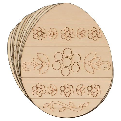 Osterei aus Holz mit viktorianischem Blumenmuster, Bastelform, 3 mm lagig, Ostern (8 x 6,4 cm, ohne Loch), 10 Stück von Infinite Crafts Design Resources