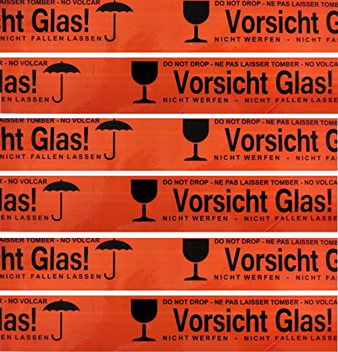 Ingbertson 14x Packband Paketband Klebeband VORSICHT GLAS! je Rolle 50mmx66m von Ingbertson