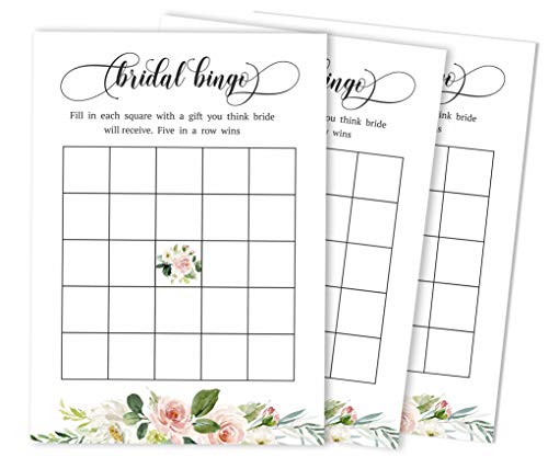 Inkdotpot 50 Blumen Brunch & Sekt Bingo-Spiel-Karten für Brautpolterabend Bachelorette Party Bulk leeres Quadrat Fill in Geschenkideen von Inkdotpot