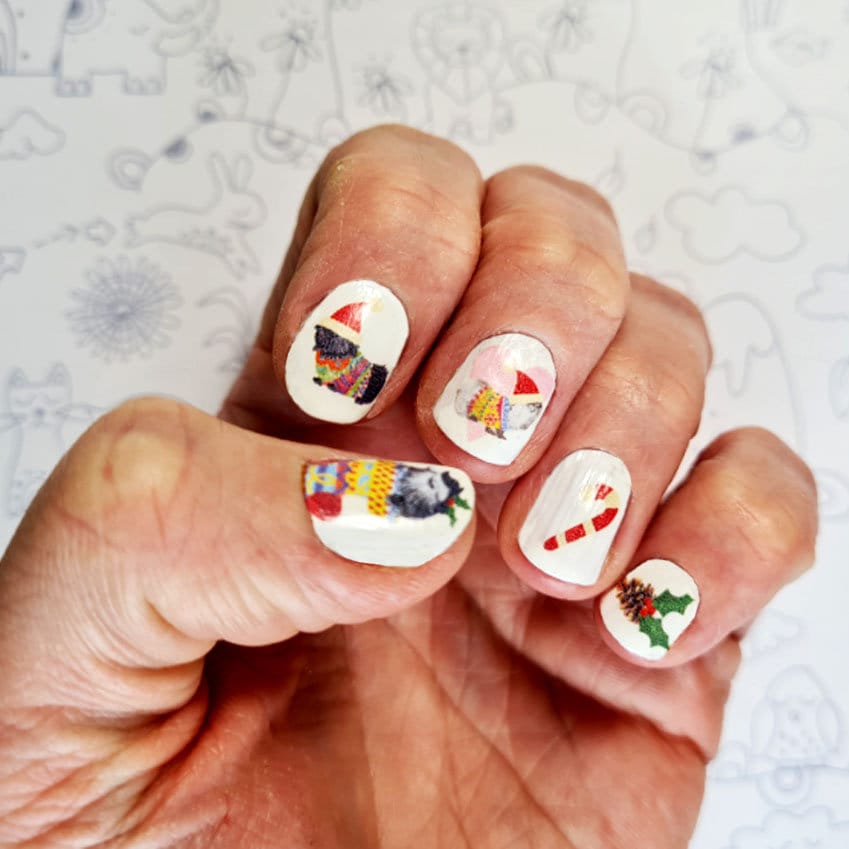 Meerschweinchen Jazzy Weihnachten Nageltransfers - 24 Nagelkunst Sticker Illustrationen Aufkleber Geschenk Für Sie von Inkishop