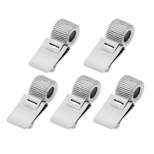 Inkoby Bleistiftclip für Schutzhelme, Universell Verstellbarer Klemmbrett-Bleistifthalter, Clip-Halter, Clip-Organizer für Notizbücher, Silber von Inkoby