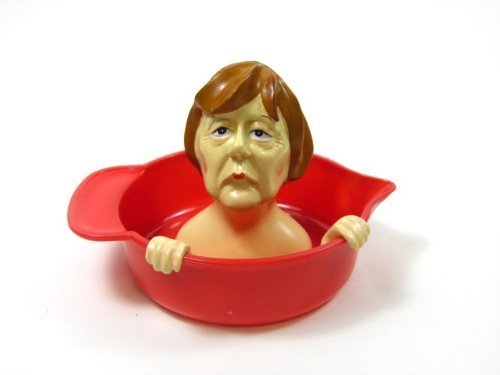 Inkognito Zitronenpresse ''Angie'' aus stabilem Gießharz, handbemalt, lebensmittelechten Farben - Squeeze it! Ø 12 cm, Höhe 10 cm • 40580-alt-1 ''Angela Merkel Zitronenpresse Künstler von Inkognito