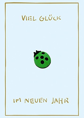 Inkognito: Mini-Geschenk-Neujahrskarte „Viel Glück im Neuen Jahr!“ (Klappkarte mit Glückskäfer-Radierer und passendem Umschlag) von Inkognito