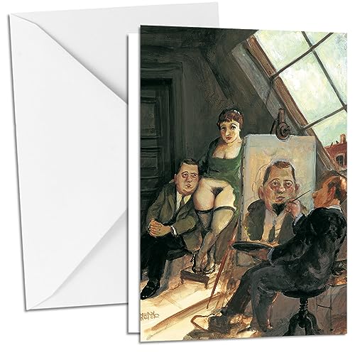 Inkognito Klappkarte mit Umschlag C6- (11,5 x 17 cm) • 4728-5 ''Im Atelier Künstler Rudi Hurzlmeier • Satire von Inkognito