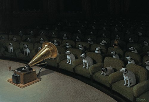 Inkognito Klappkarte mit Umschlag C6- (11,5 x 17 cm) • 7575 ''Their Master's Voice Künstler Michael Sowa • Fantastik • Tiere • Satire von Inkognito