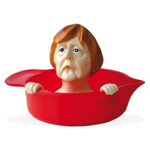 Zitronenpresse ''Angie'' aus stabilem Gießharz, handbemalt, lebensmittelechten Farben - Squeeze it! Ø 12 cm, Höhe 10 cm • 40580 ''Angela Merkel Zitronenpresse'' von Inkognito • Künstler: • Weihnachtliches • Küche & Frühstück • Haushalt • Dies + Das von Inkognito