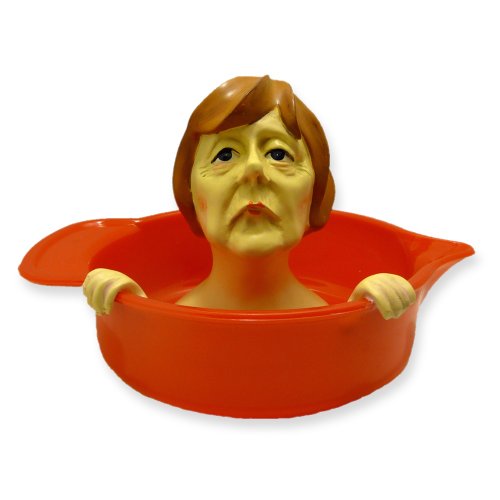 Zitronenpresse ''Angie'' aus stabilem Gießharz, handbemalt, lebensmittelechten Farben - Squeeze it! Ø 12 cm, Höhe 10 cm • 40580 ''Angela Merkel Zitronenpresse'' von Inkognito • Künstler: • Weihnachtliches • Küche & Frühstück • Haushalt • Dies + Das von Inkognito