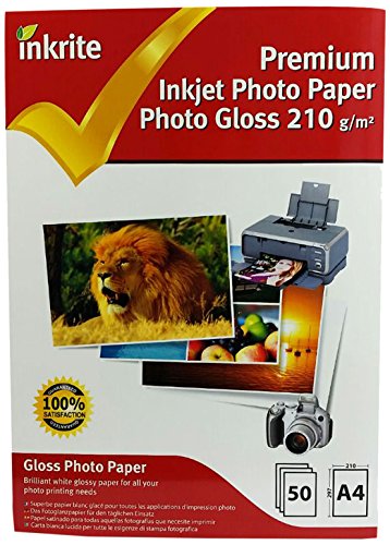 Inkrite A4 210 g/m² hochwertiges, professionelles Photo Glanzpapier „PhotoPlus“ (50 Blatt) von Inkrite