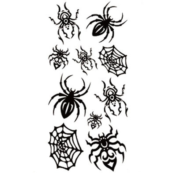 Packung Beängstigend Realistisch Spinne, Netz Und Gruselige Krabbeltattoos Halloween 19 X 9 cm _ Schneller Versand 2 Bögen von Inkweartattoos