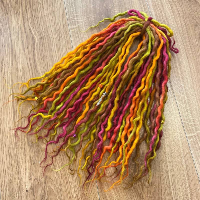 Bereit Für Post - Reicher Herbst 24 Doppelendige Wolle Dreadlocks 14-16 Inches von InnerSpiritBoho