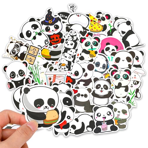 100 Stück Süßer Panda Aufkleber Set Panda Deko Wasserfest Vinyl Tiere Aufkleber Dekorative Cartoon Stickers für Panda Liebhaber Telefon Laptop von InnoHHustle