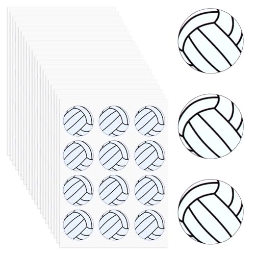 240 Stück Volleyball Aufkleber 3cm Selbstklebende Volleyball Aufkleber für Scrapbooking Dekorative Volleyball Partygeschenke für Wasserflaschen von InnoHHustle