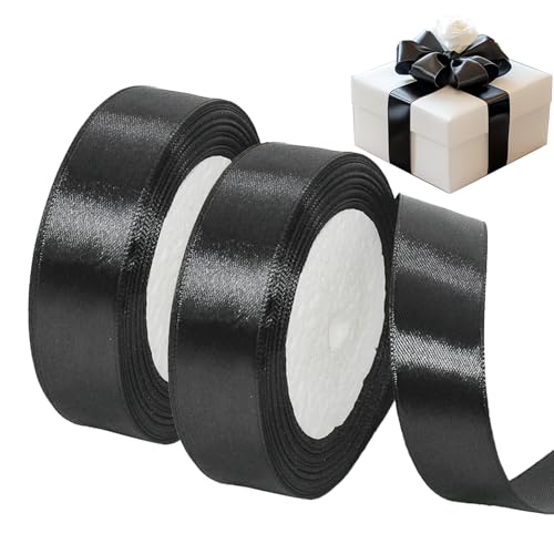 Satinband Grün, 44 m x 25 mm Schleifenband Grün in Salbeigrün, grünes Geschenkband für Geschenkverpackungen, Trauerschleife, schwarzes Geschenkband, Dekorationen, Hochzeiten(22 m/Rolle) von InnoSpring