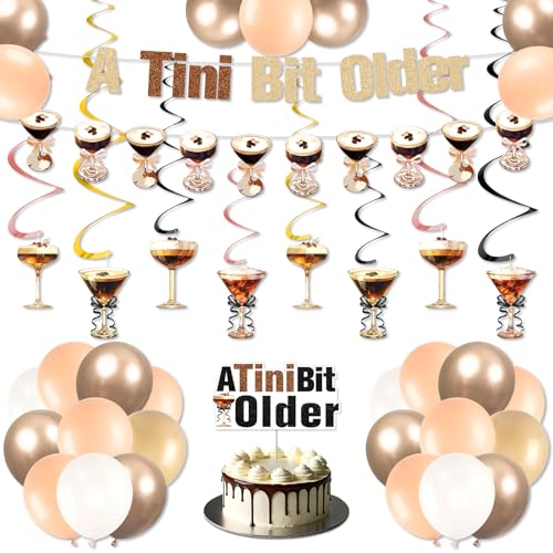 Espresso Martini Geburtstag Party Dekorationen Glitzer Banner Girlande Kuchen Topper Luftballons von Innovoscape