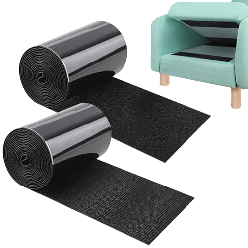 Inscrip 11cm Breit Schwerlast Klebeband, Selbstklebend Tape für Stoff Couch Kissen Verschluss, Selbstklebend Klebeband zum Nähen, Matte Topper Befestigung Werkzeug um Haus Büro (Schwarz, 11 cm x 3 M) von Inscrip