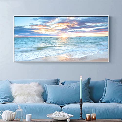 Diamond Painting,Strand Meer Landschaft DIY 5d Diamant Painting Malen Nach Zahlen Erwachsene Bilder Bringen Zubehör,Leinwand Groß Daiments Painting Kinder Kits,für Home Wand Décor 40x80cm F382 von Insnoou