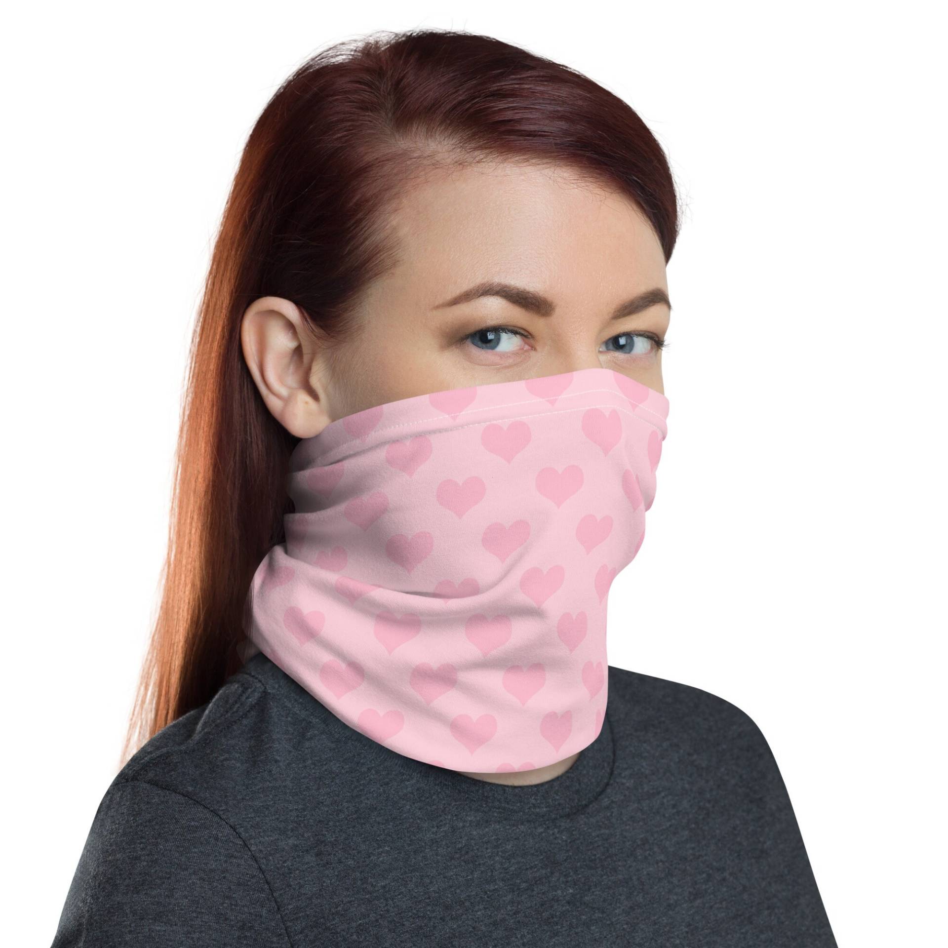 Rosa Herz Waschbar Gesichtsmaske Hals Gaiter von InspiredRebellion