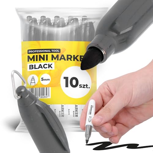 10x Baumarker Permanentmarker Lackmarker Industrie Marker Multimarker Lackstift Wasserfest Schwarz Keil-spitze Metall Stein Holz Gummi Glas Kunststoff Karton von Instalguru