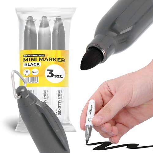 3x Baumarker Permanentmarker Lackmarker Industrie Marker Multimarker Lackstift Wasserfest Schwarz Keil-spitze Metall Stein Holz Gummi Glas Kunststoff Karton von Instalguru