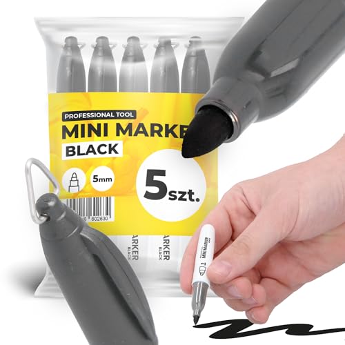 5x Baumarker Permanentmarker Lackmarker Industrie Marker Multimarker Lackstift Wasserfest Schwarz Keil-spitze Metall Stein Holz Gummi Glas Kunststoff Karton von Instalguru