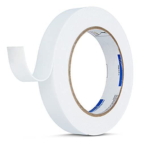 Blue Dolphin™ Doppelseitiges Klebeband Extra Stark 19 mm x 5 m Weiß Schaumstoffband | Universal Schaumstoff Montageband aus widerstandsfähigem PE | Hitzebeständiges Klebeband Schaumklebeband von Instalguru