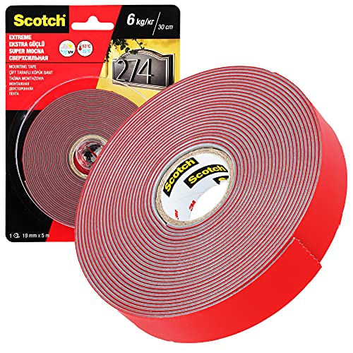 Scotch® Profi Montageband 5 m x 19 mm Doppelseitiges Klebeband Extra Stark Grau | Wasserdichtes Klebeband UV-Beständig Double Sided Tape 3M VHB™ Montageklebeband Doppelklebeband | Kleben Statt Bohren von Instalguru