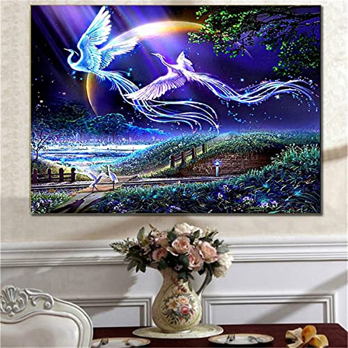 Instarry 5D DIY Diamond Painting Full Groß Phönix Wohnzimmer Dekoration 70x50 cm von Instarry