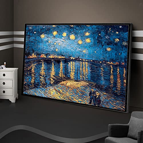 Instarry 5D DIY Diamond Painting Zubehör Full Groß Van Gogh Sternennacht Haus Dekoration 75x50 cm von Instarry