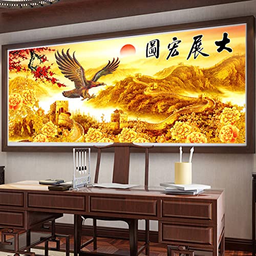 Instarry 5D Diamond Painting Bilder Groß Chinesische Mauer Wohnzimmer Deko 120x55 cm von Instarry