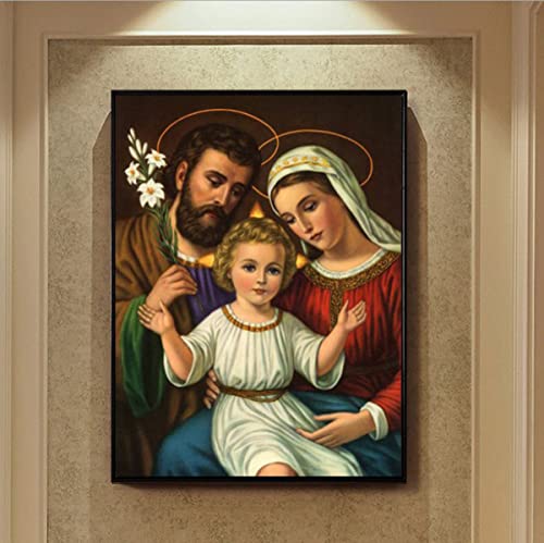 Instarry 5D Diamond Painting Bilder Groß Jungfrau Maria Jesus Schlafzimmer Wohnzimmer Deko 60x50 cm von Instarry