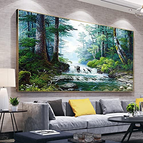 Instarry 5D Diamond Painting Bilder Groß Waldbach Wall Decoration 120x50 cm von Instarry