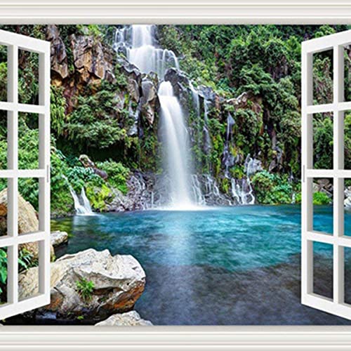 Instarry 5D Diamond Painting Zubehör Full Groß Naturlandschaft Wasserfall Wohnzimmer Deko 60x50 cm von Instarry