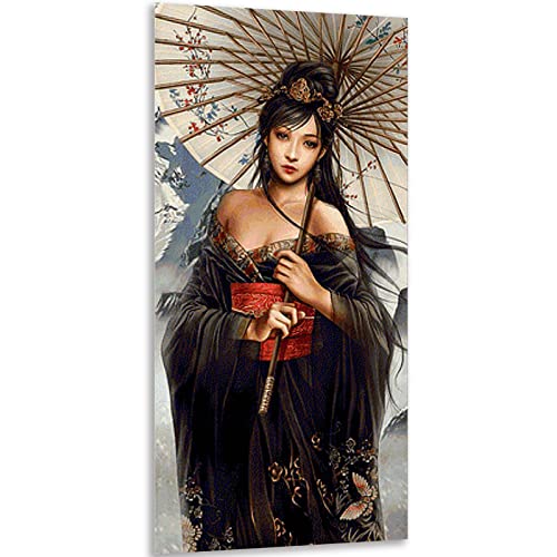 Instarry DIY 5D Diamond Painting Bilder Groß japanisches Geisha-Mädchen Dekoration Wohnung Modern 150x60 cm von Instarry