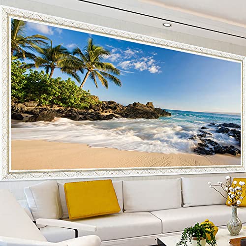 Instarry DIY 5D Diamond Painting Full Groß Meer und Strand Wandbilder Wohnzimmer 150x60 cm von Instarry