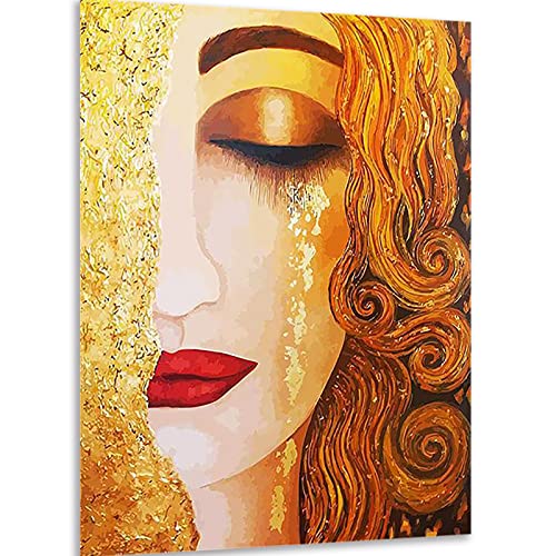 Instarry DIY 5D Diamond Painting Set Groß Klimt Goldtränenmädchen Indie Room Decor 60x40 cm von Instarry