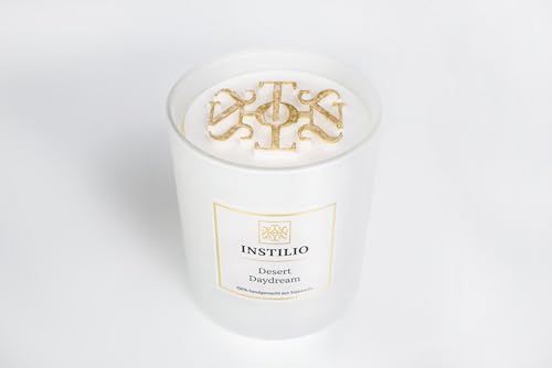 INSTILIO Duftkerze Desert Daydream mit Parfumöl Duft - Edle Duftkerzen handgemacht aus Sojawachs - Geschenk Kerzen, Scented Candle, Duft-Kerze 350g von Instilio