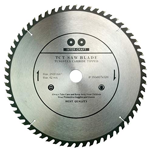 350 x 32-30 mm Kreissägeblatt für Holz mit 60 gekippten TCT-Zähnen von Inter-Craft