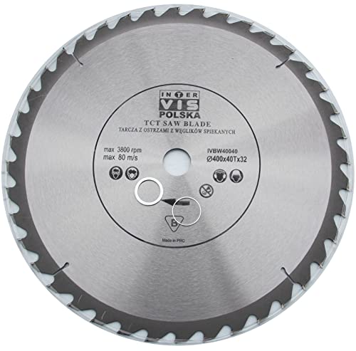 400x32 mm Sägeblatt Top Qualität Kreissägeblatt für Holz mit 40 TCT-Zähnen von Inter-Craft