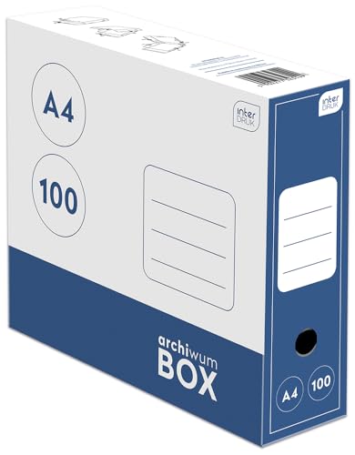 Interdruk 10x Archivbox aus Karton A4 100 mm marineblau von Interdruk