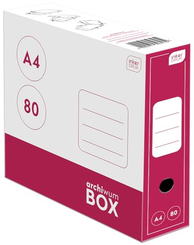 Interdruk 10x Archivbox aus Karton A4 80 mm rot von Interdruk