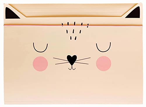 Interdruk A4 - Gummizug Zeichenmappe für Kinder - aus Starkem Karton - Soft-Touch - Innen und Außen Bedruckt - Form - Katze, 5902277329530, A4+ von Interdruk